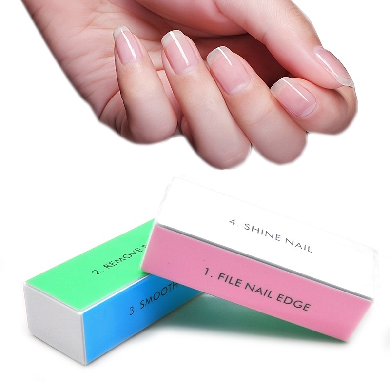 10pcs Random Color 4-Sided Sponge Nail Buffers