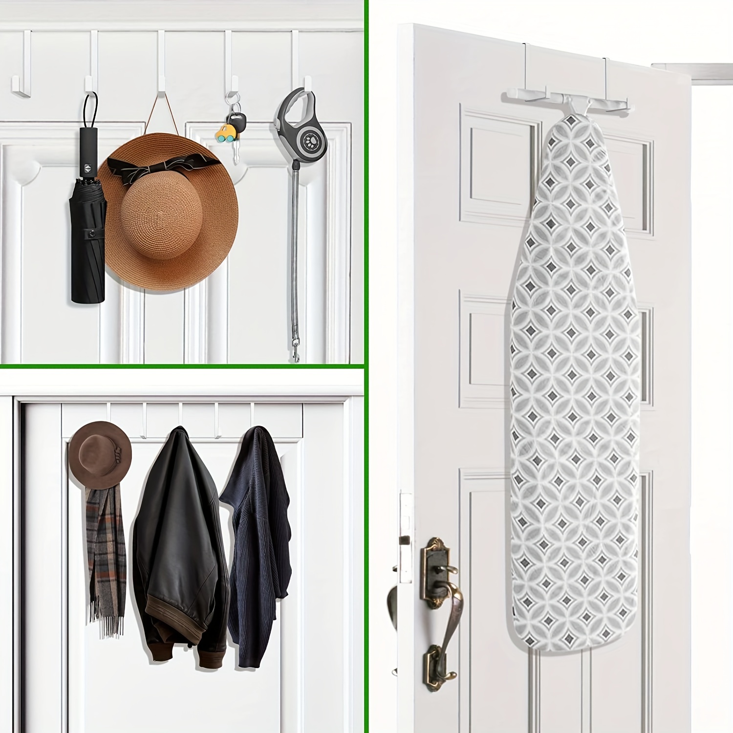 Unique Bargains Household Metal Z Shaped Over Door Hooks Clothes