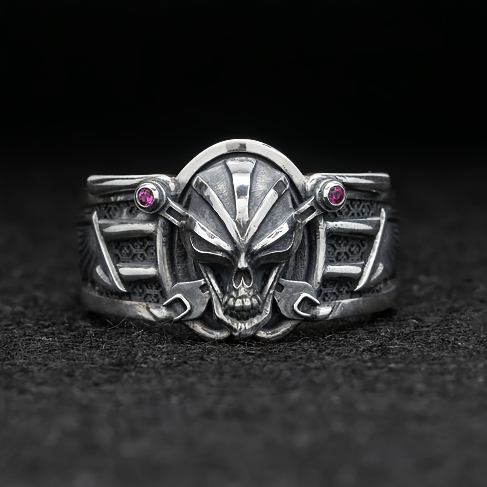 Men's Punk Style Skull Zirconia Ring Jewelry Gift
