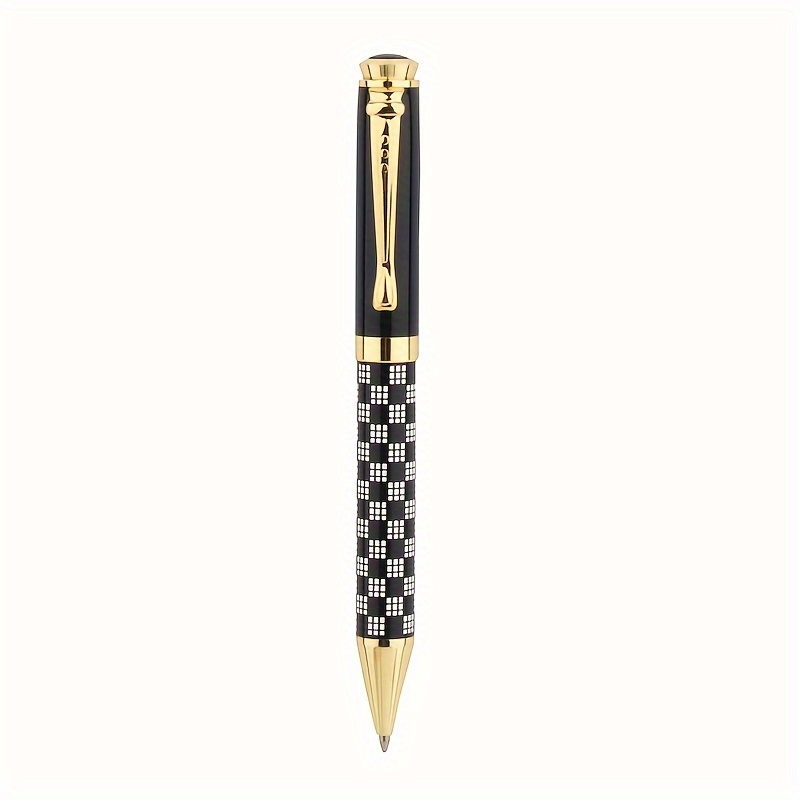 Image of Checkered Chessboard Ballpoint Pen, Fashionable Metal Pen, Elegant And Ink Refill, Good Gift For Students, School, , ' Birthdays