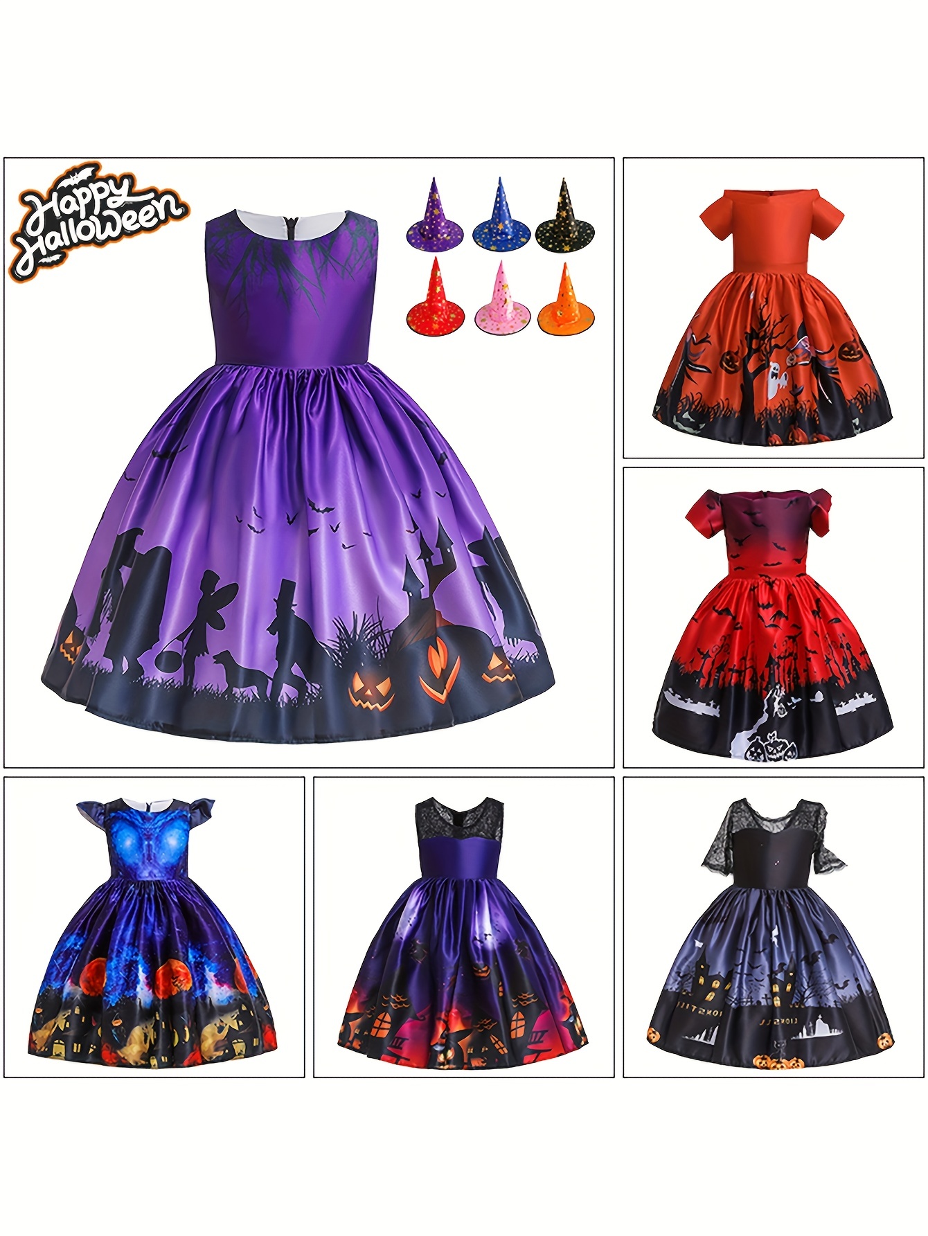 Girl's Halloween Style Princess Dress, Cartoon Pattern A Line Dress, Fairy  Tale Character Cosplay Costume, Kids Clothes For Halloween Party Prom Birth