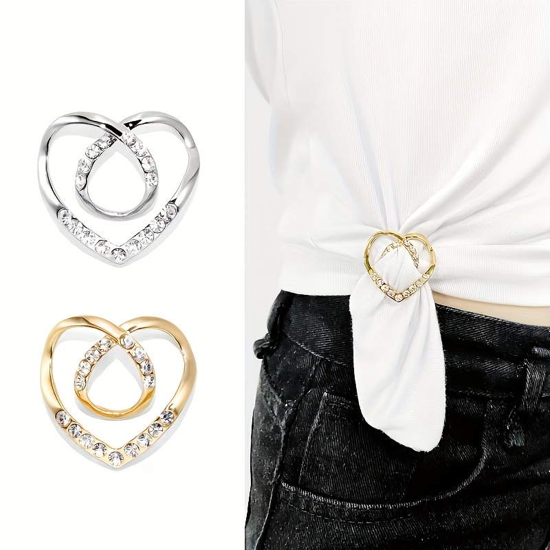 1PC Elegant Alloy Silky Scarf Buckle High-end Rhinestone Inlaid Three-ring  Scarf Buckle Women Clothing Accessories