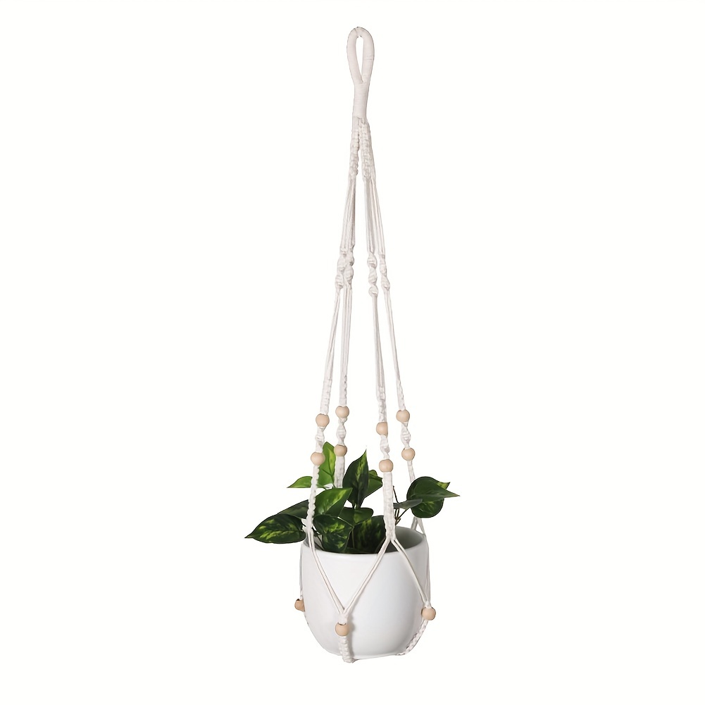 2 Ivory Cotton Ropes Macrame Plant Hanger Decorative Pot Holders