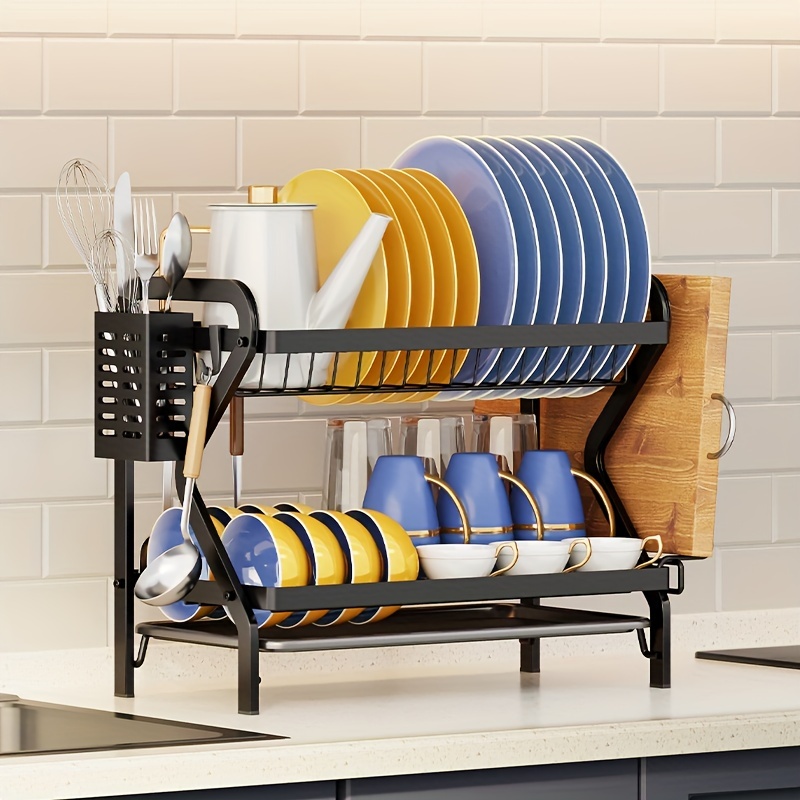 Dish Drying Rack For Kitchen Counter Over The Sink, Larger 2-tier