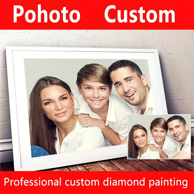 

Custom Photo Kit - Diy 5d Art For Home Decor, Personalized Gifts For Valentine's Day & Family , Round/square Diamonds On Canvas, Diamond Art Kits