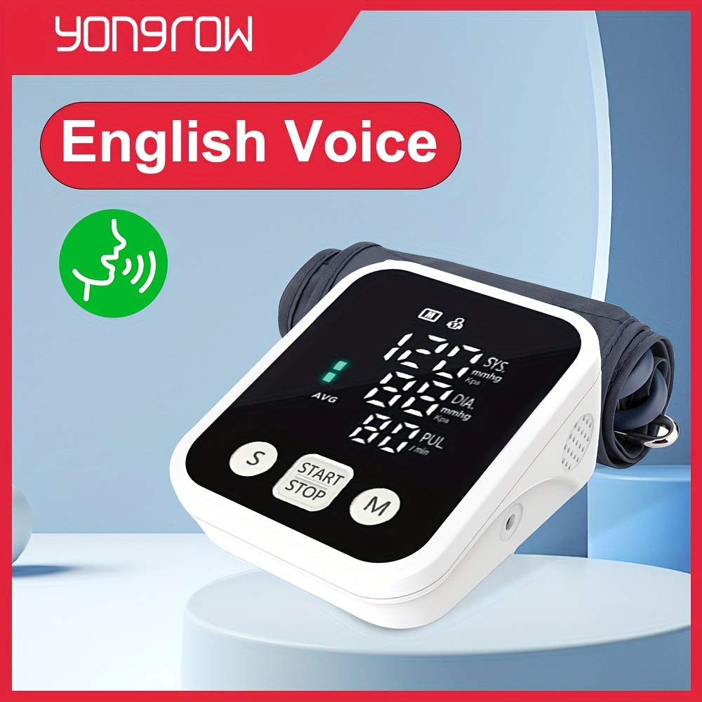 Professional Blood Pressure Monitor With Voice Large Display - Temu