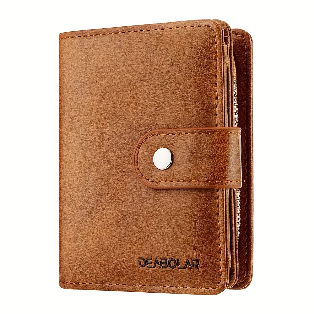 

Men's Pu Leather Vertical Wallet, Multi-card Card Holder, Trifold Wallet Money Clip With Zipper Coin Purse, Gift For Men
