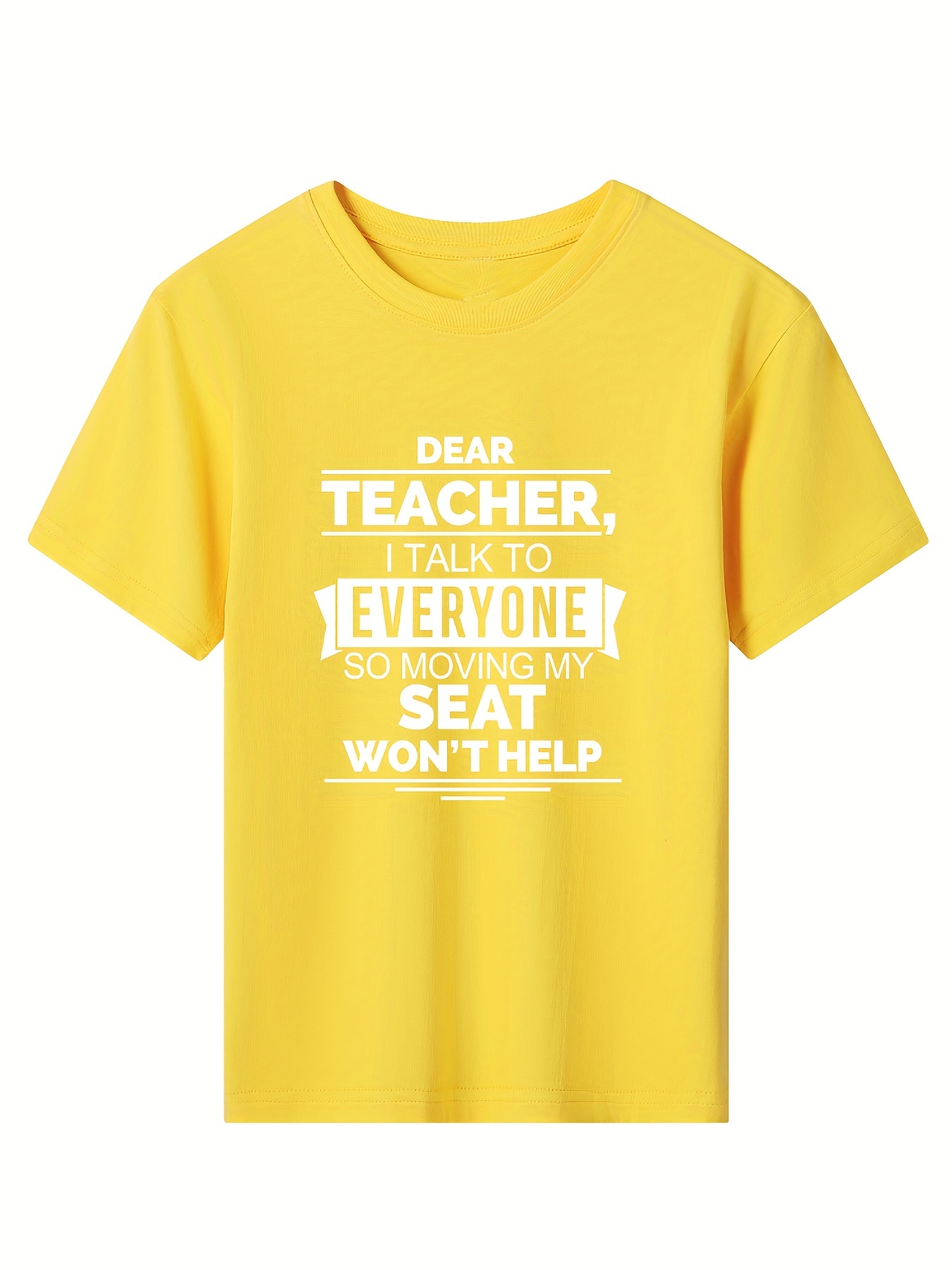 Dear Teacher Talk Everyone Letter Print Boys Creative Cotton