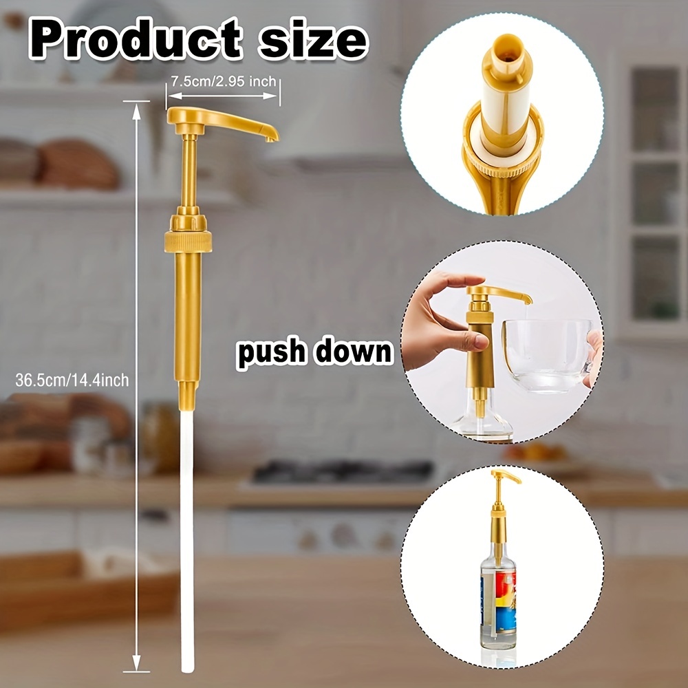 10 Pieces of Syrup Pumps Coffee Syrup Dispenser Plastic Pump for Kitchen  Flavorings Bottles Coffee Bar Tools (Color : Gold) 