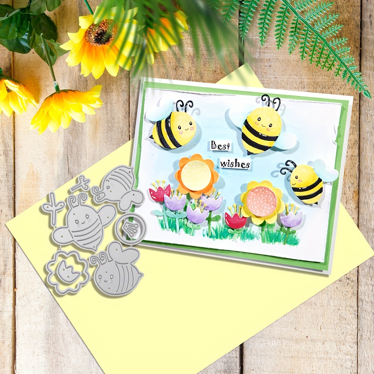 Bee Greetings New Clear Stamps And Dies For Paper Card - Temu