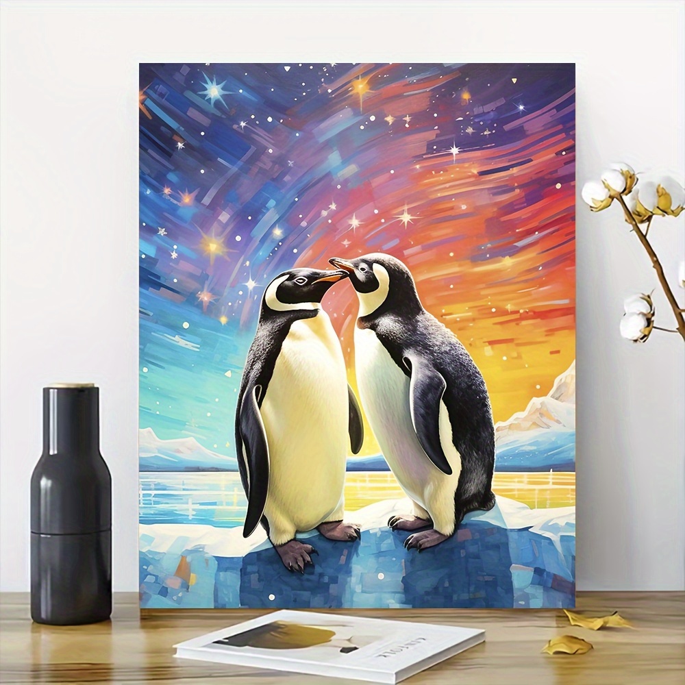 Penguin Easy Diy Oil Paint Numbers Adults Beginner ( - Temu