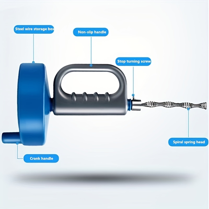 Desatascador mecánico de 5m en espiral para tuberías de desagüe