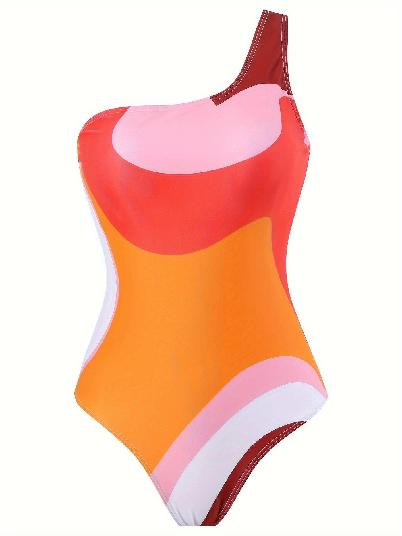 Teen Girls Abstract Fluid Pattern Cut-out One Piece Swimsuit