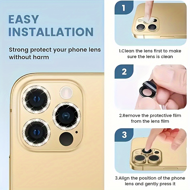 imluckies Protector de lente de cámara brillante para iPhone 15