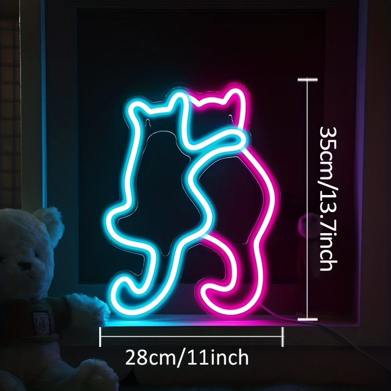 1 Pc、cat Neon Signs Lights Wall Decor（11 X13.7インチ）、animal