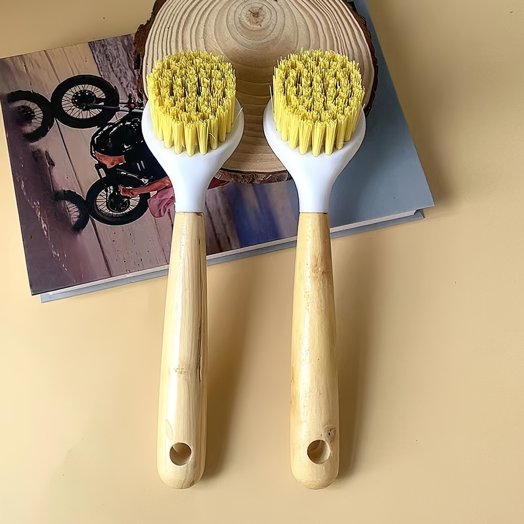 Kitchen Dish Brush Sturdy Wooden Scrab Cleaning Brush - Temu