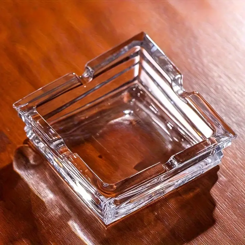 1pc, Glass Ashtray, Household Decorative Astray, Ashtrays For Home, Hotel, Bar, Office, Fancy Gift For Men Women, Household Gadget, Christmas Gifts, Christmas Supplies, Christmas Party Supplies details 5