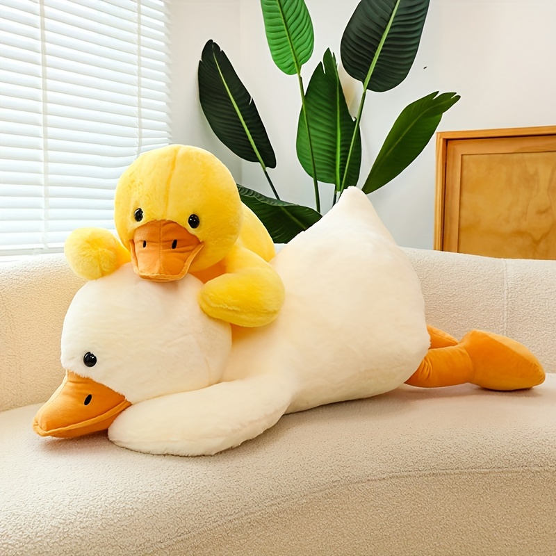 Peluche de cisne, accesorio útil como almohada para dormir, elaborado con  material esponjoso para una mayor comodidad.