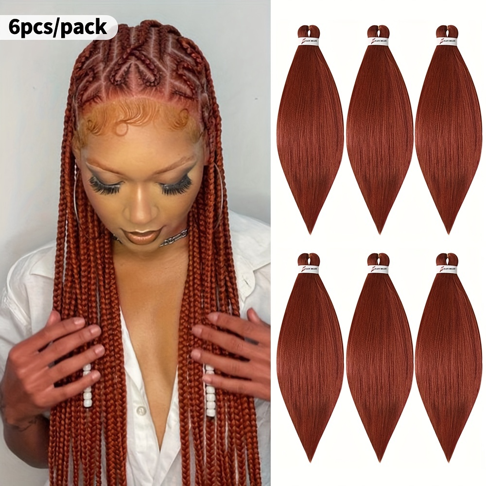 6pcs Long Straight Synthetic Crochet Hair Extensions Set