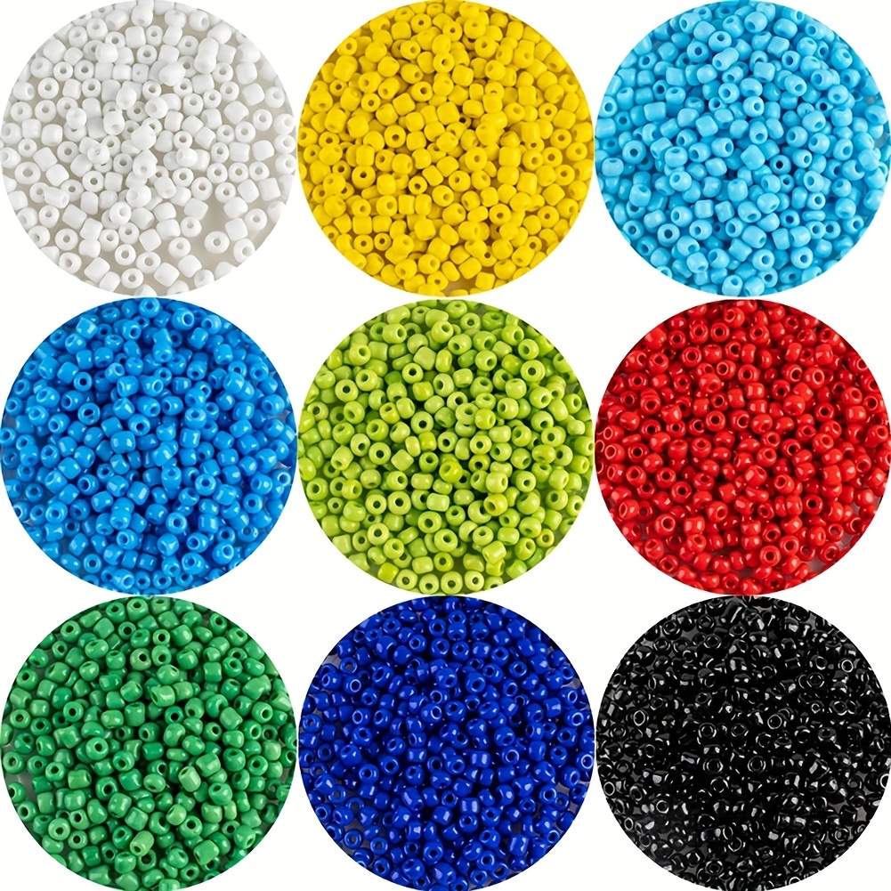 2400Pcs 6/0 4mm Glass Seed Beads for Jewelry Making, Bulk Pony Opaque Bead  Colorful Neon Beads Set for DIY Bracelet Earring Necklace Craft with  Crystal Elastic String black 4mm