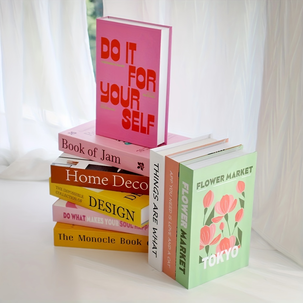 Fashion Decorative Books Set of 3, Hardcover Decorative Books for Home Decor, St