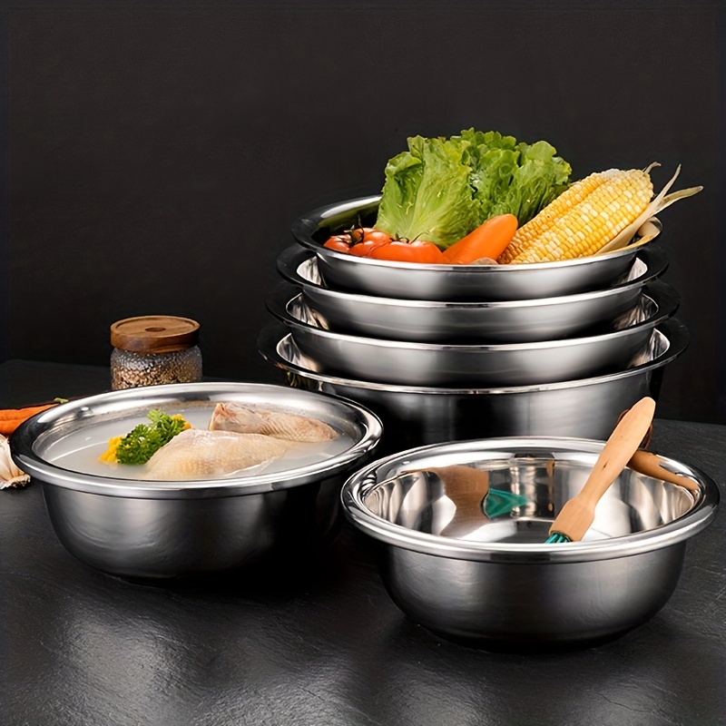 Household Kitchen Stainless Steel Egg Beating Basin Food Grade Salad Bowl  Baking Basin And Sink Graduated Cooking Mixing Basin Egg Beating Basin Food  Grade Salad Bowl Baking Basin And Sink Graduated Cooking