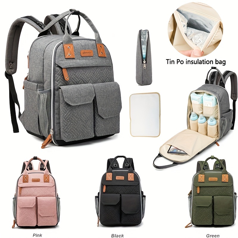 Momcozy Diaper Bag Backpack, Baby Waterproof Nappy Changing Bag,  Lightweight Large Travel Backpack Grey 