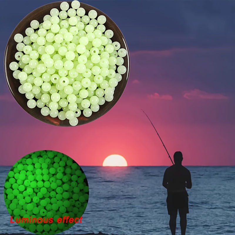50pcs/box Fishing Beads 6mm 8mm 10mm Luminous Round Fishing Space