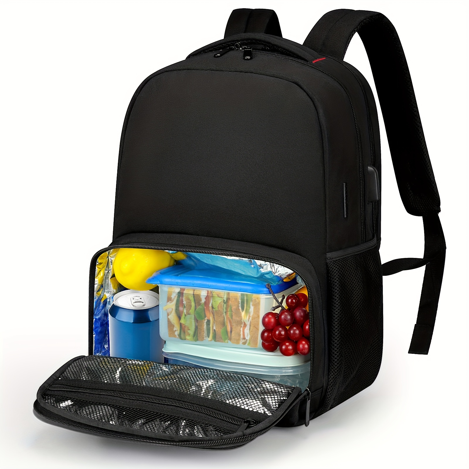 Mochila de almuerzo para mujeres, mochilas térmicas aisladas con puerto  USB, 15.6 pulgadas, bolsa para universidad, escuela, portátil, bolsa de  libros