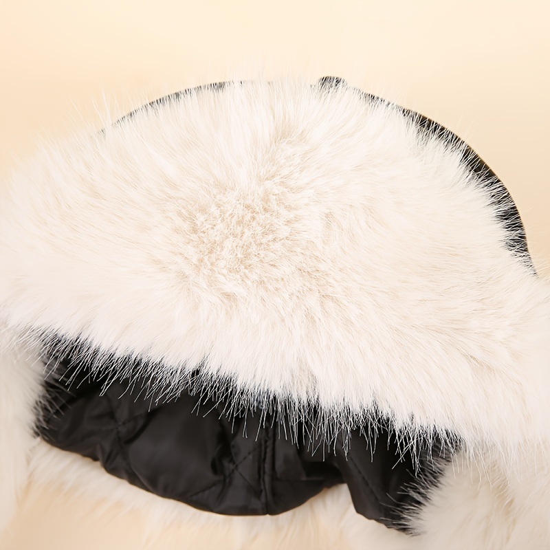 Warm Fuzzy Hat Leather With Fur Winter Hats For Men Aviator Fluffy