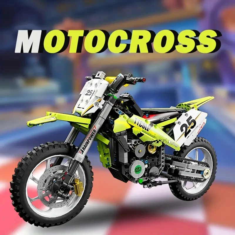 Tecnico 1:5 Serie Motociclette Modello Motocross Blocchi - Temu