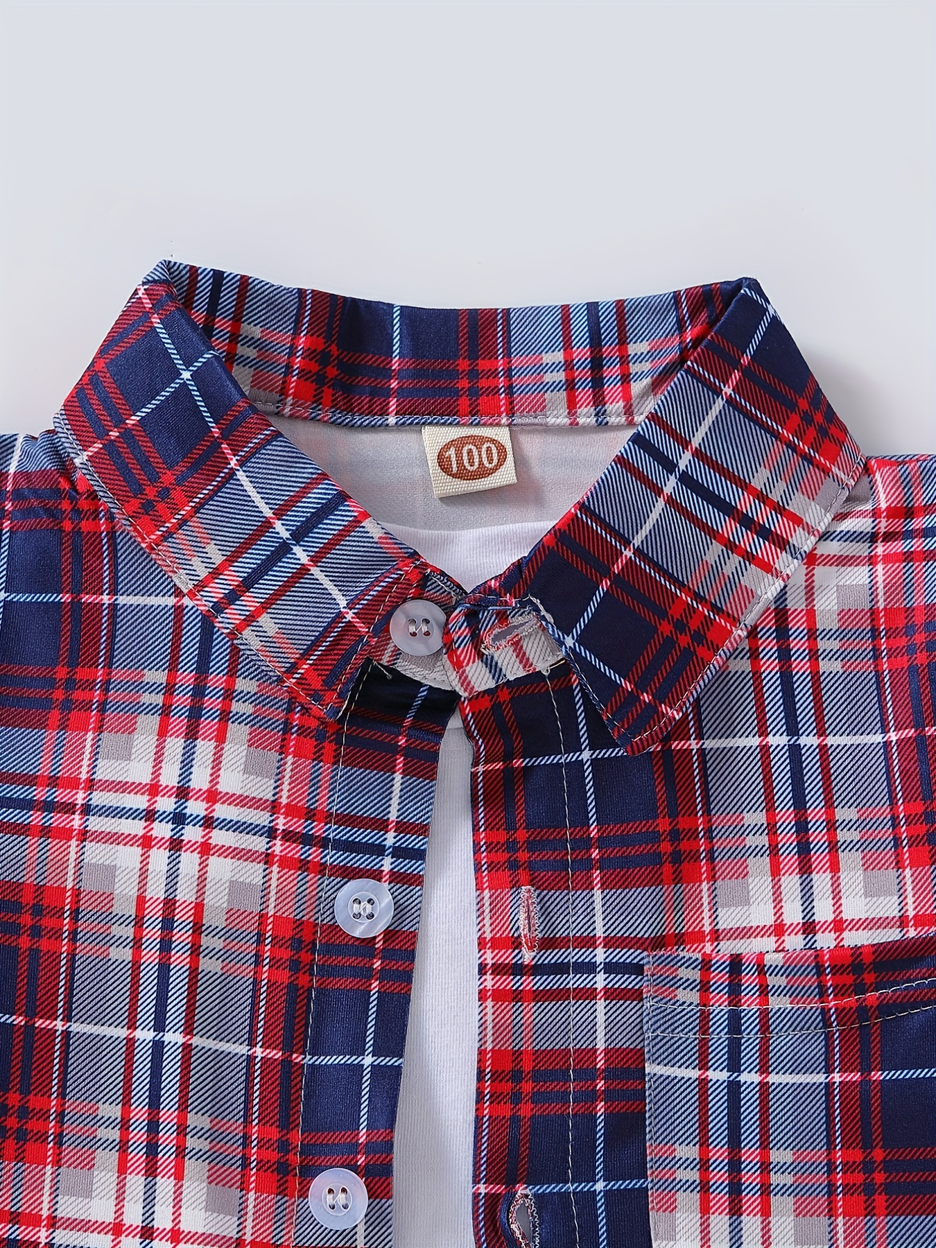 Boys Plaid Short Sleeve Button Casual Summer Shirt Tops