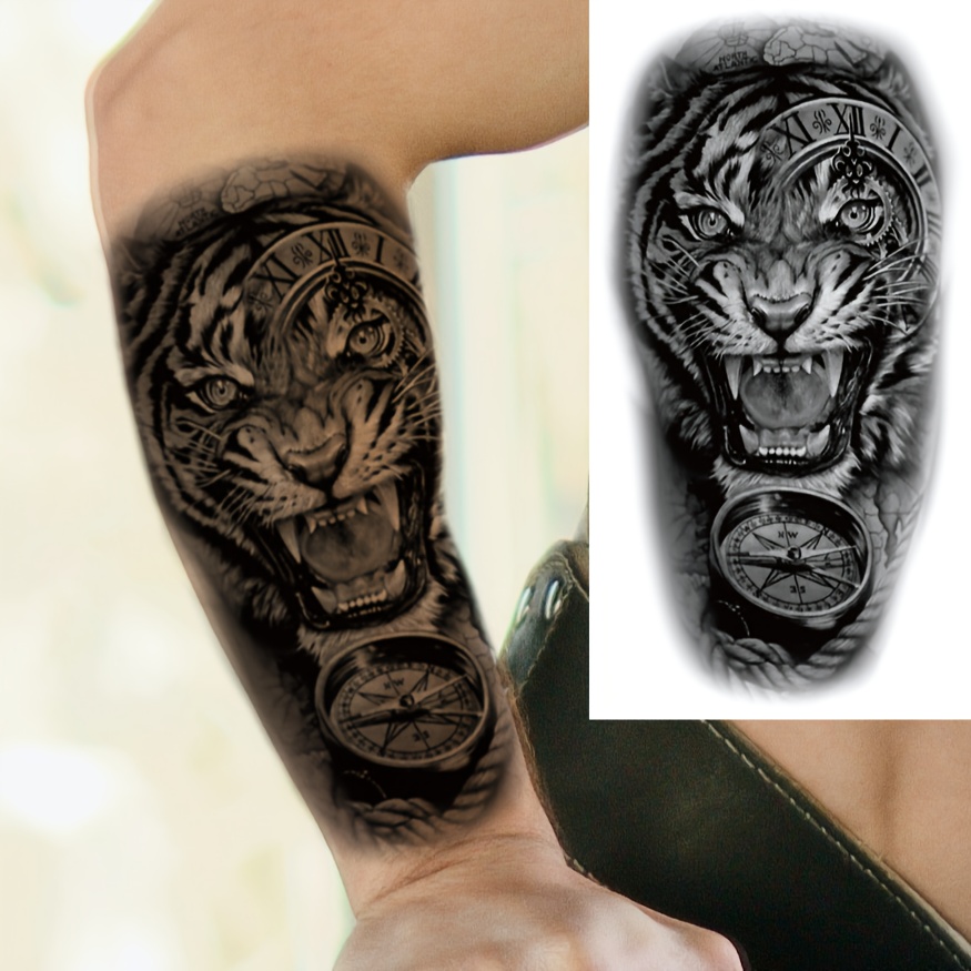 female lion head tattoo