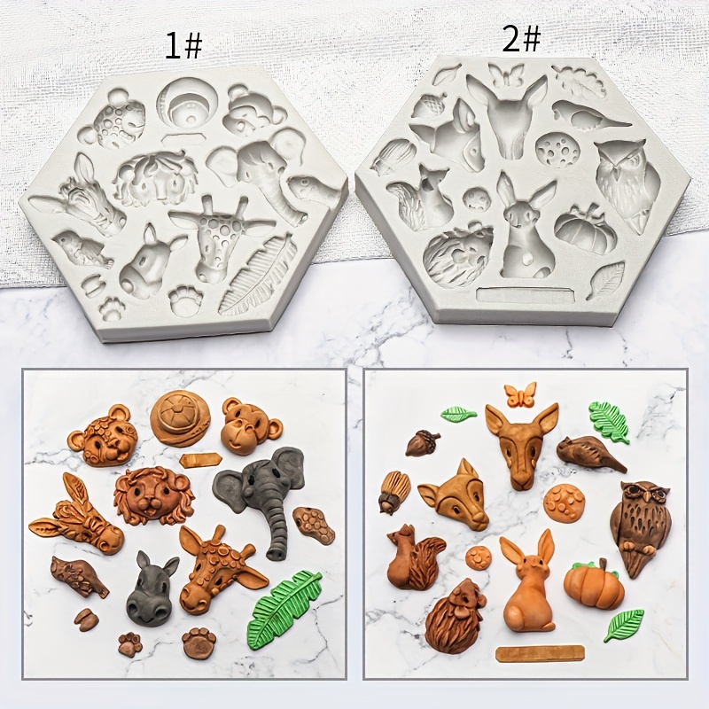 48 cute animal silicone gummy molds, fire paint wax particle molds1pc
