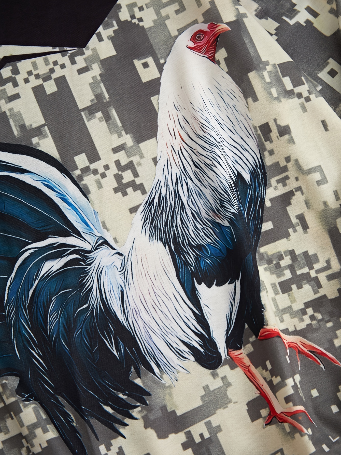 Mexico Rooster Print Men's Graphic Sweatshirt for Winter