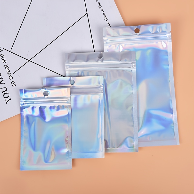 Iridescent Zip Lock Pouches Cosmetic Plastic Laser - Temu