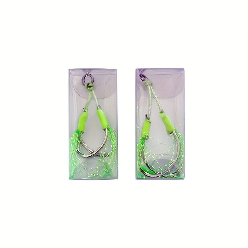 Double Fishing Assist Hooks Kit, Jig Assist Glow Hook Slow Fast Fall Jigs  Fishing Hook, Iron Plate Jigging Lures