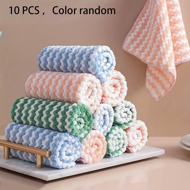 8PCs Microfiber Cleaning Cloth Dishtowel Multifunctional Reusable Kitchen  Towels