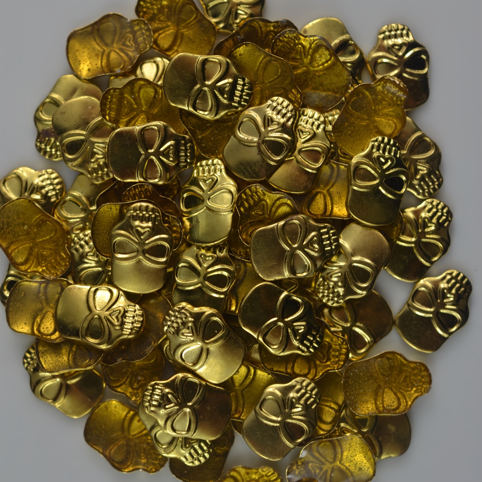 Metal Studs Golden Skull Copper Studs Iron On Metal Spikes - Temu