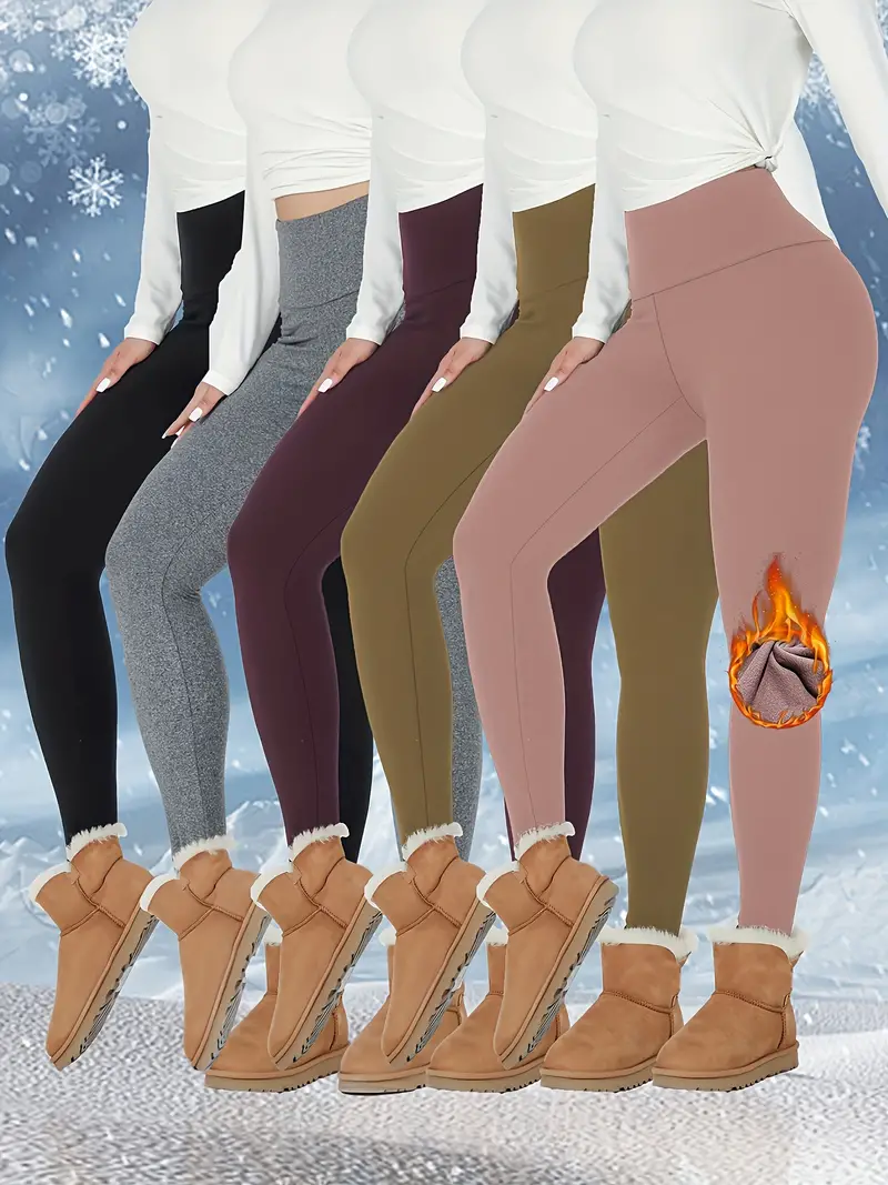 Women's Winter Warm Fleece Lined Legging Thick Full Length Slim Thermal  Pants