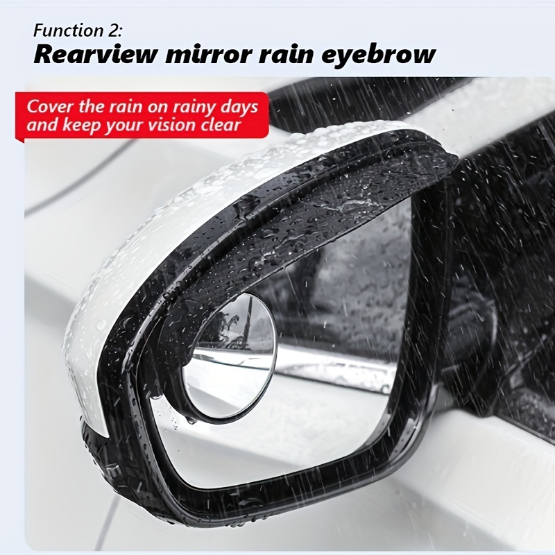 Generic Car Rearview Mirror Rain Eyebrow Small round Mirror Integrated 360  Degrees Multi-Functional Rain-Proof Hd Blind Spot Auxiliary Reversing  Artifact