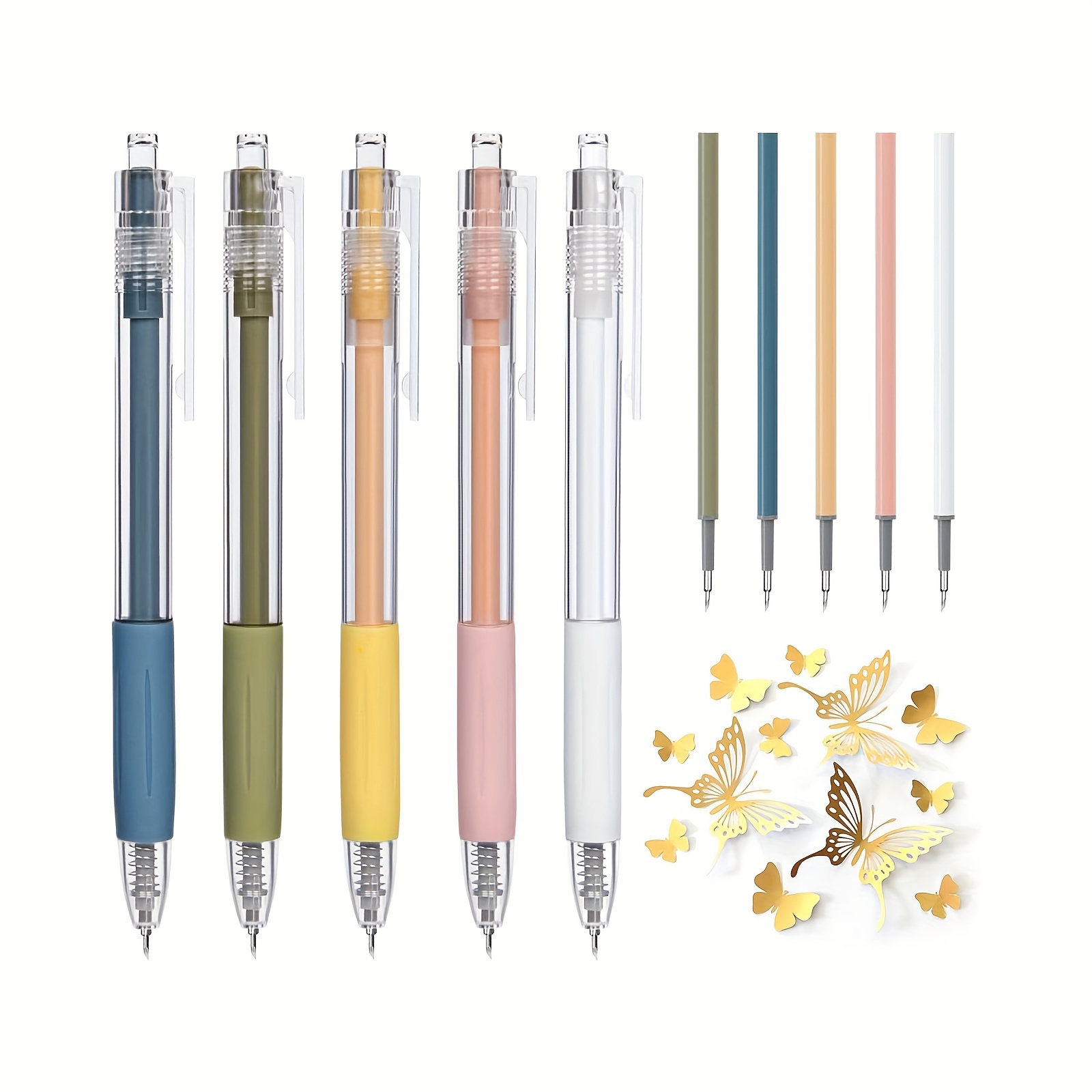 1pc Morandi Color Pen Shape Press Utility Knife Simple Engraving