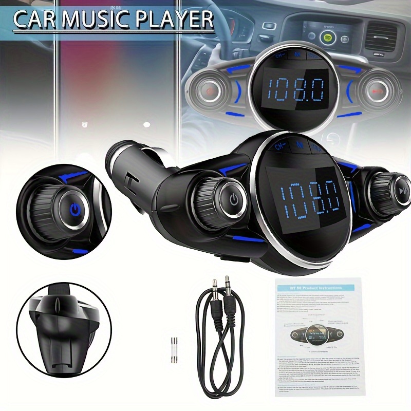 Car Mp3 Player Fm Transmitter Aux Audio Receiver Tf Usb Flash
