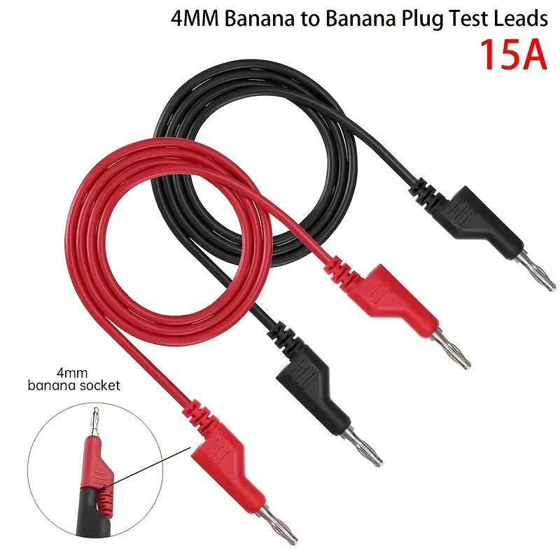 Prise de banane 1000V Pointe detachable Multimetre Test de sonde Noir rouge