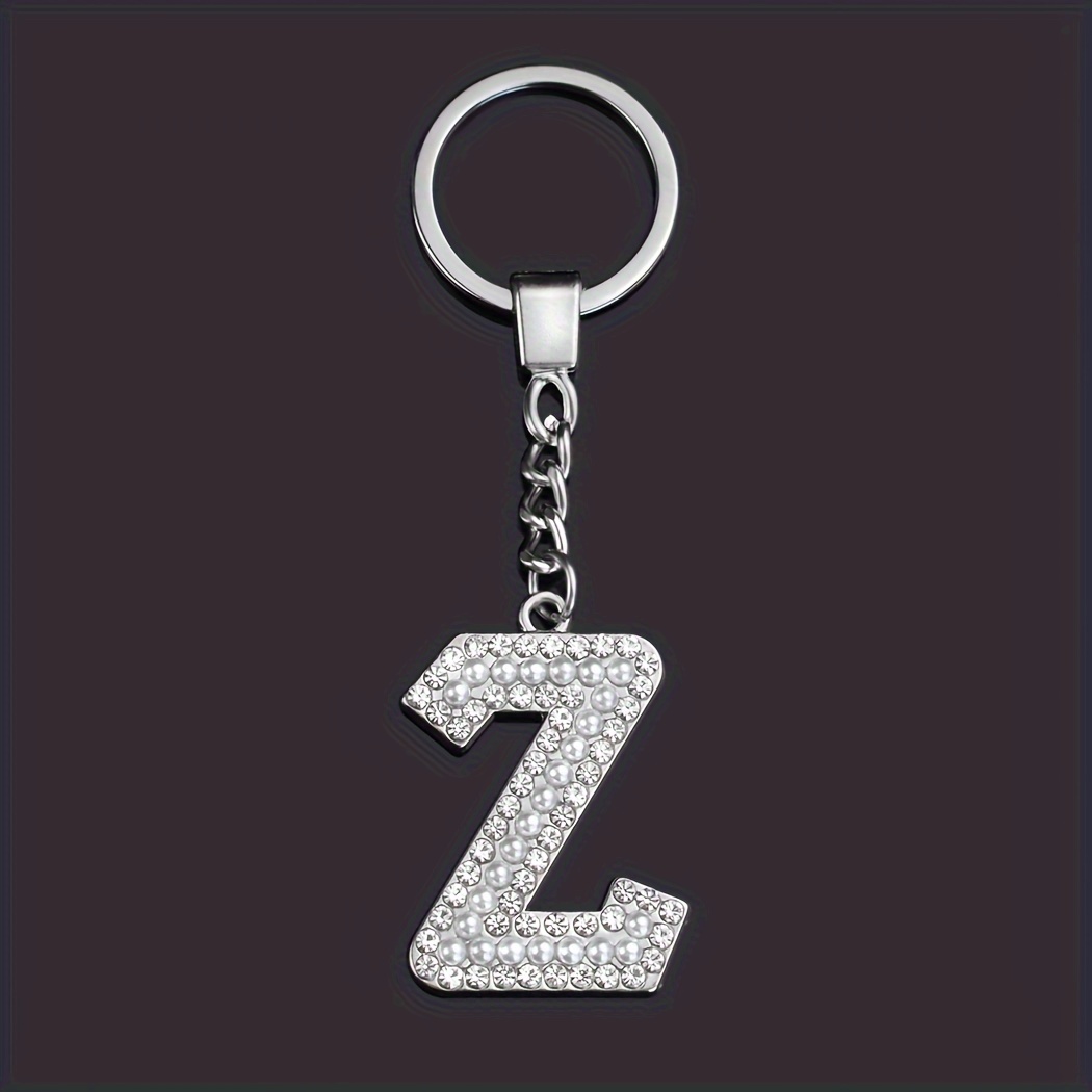 26 Lettere A-z Portachiavi, Alfabeto Iniziale Nome Perline Pendente Strass  Portachiavi, Portachiavi Argento Uomo E Donna, Regali Compleanno Amanti -  Gioielli E Accessori - Temu Italy