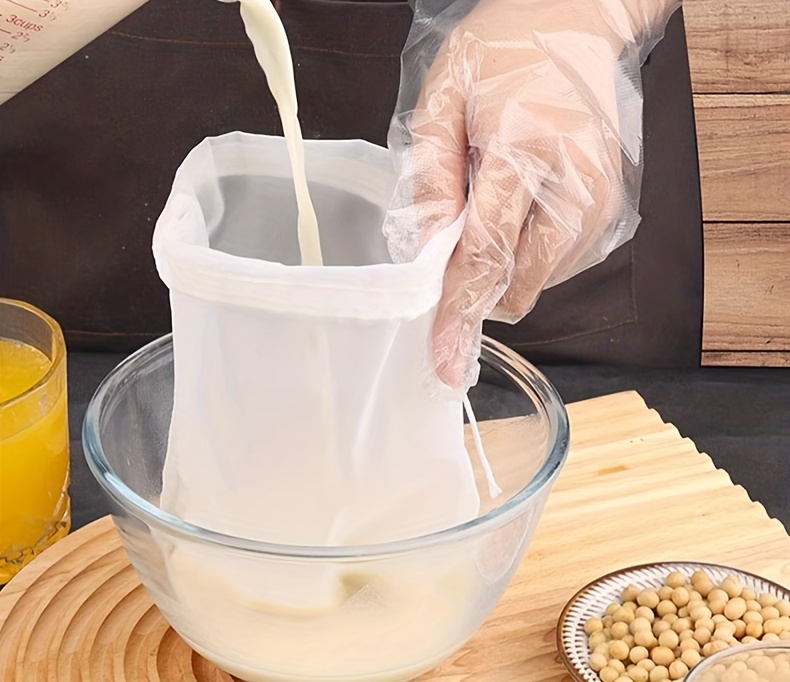 Nut Milk Bag Soy Milk Filter Bag Reusable Almond Milk Bag - Temu