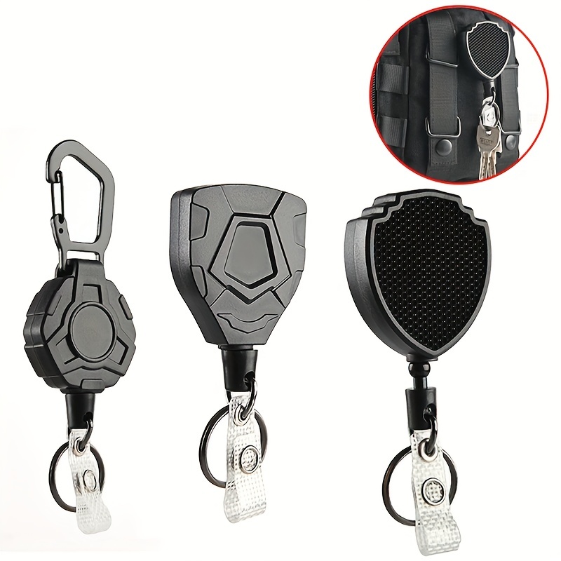 Retractable Badge Holder Heavy Duty Carabiner Keychain - Temu