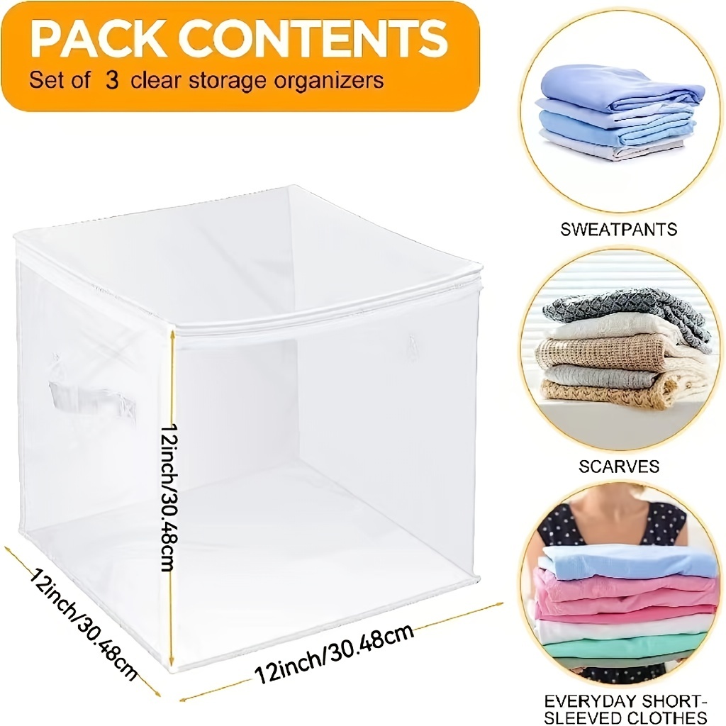 3 Packs Clear Handbag Storage Organizers for Closet, Plastic
