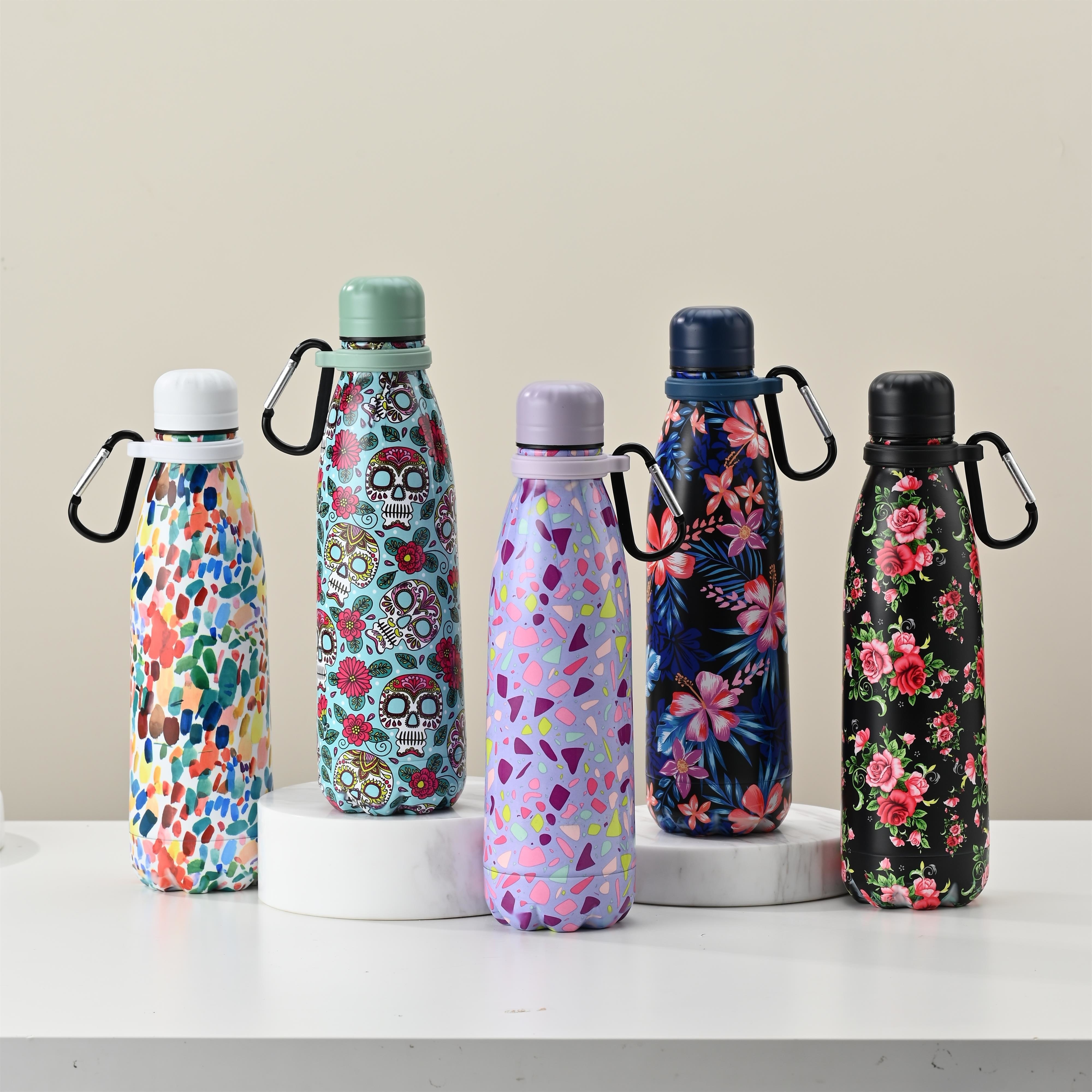 Hot & Cold Bottle For Outdoor Office Kids Water Drink Bottle 500ml Printed  Thermos Bottle With Cup