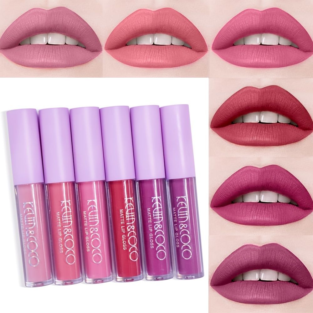 6 Pcs Lip Gloss Set, Waterproof Long Lasting Matte Velvet Liquid Lipstick  Set, Moisturizing Lip Gloss Gift For Girls | Today's Best Daily Deals | Temu